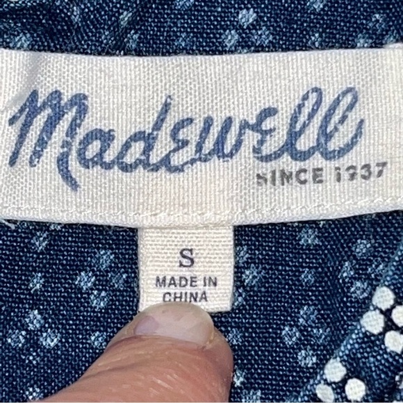 Madewell Blue & White Women’s Daisy Dot Sleeveless Top - Picture 7 of 9